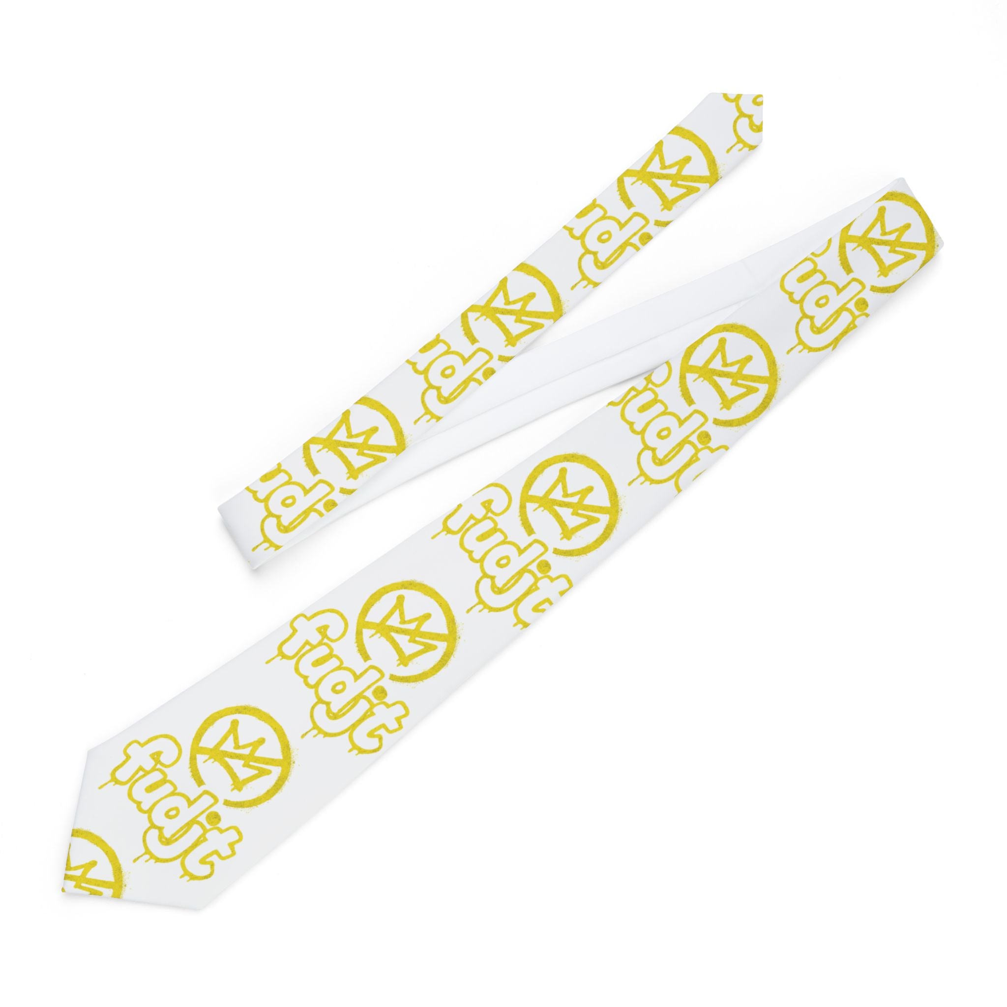 White BOLD Golden fudjt No Kings Necktie