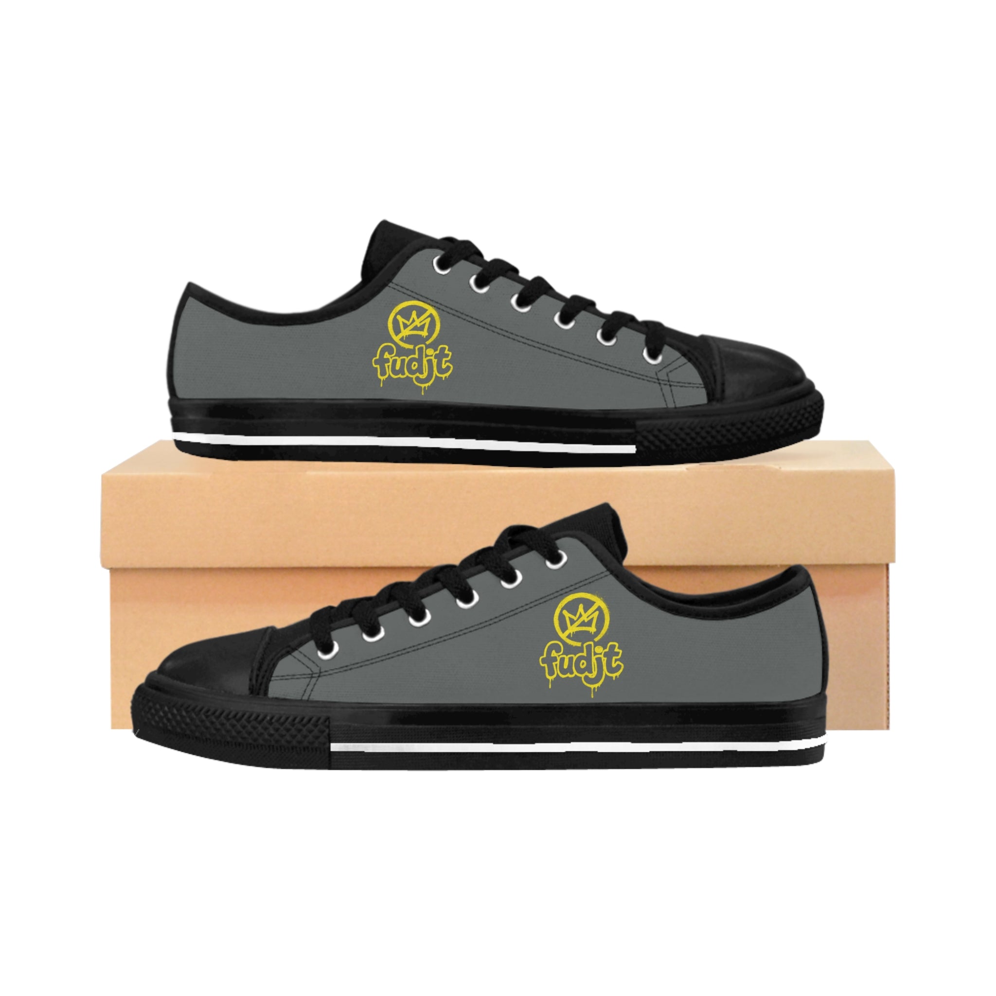 Dark Gray Golden fudjt No Kings Street Style Sneakers | Women & Girls 1.5 Low Top