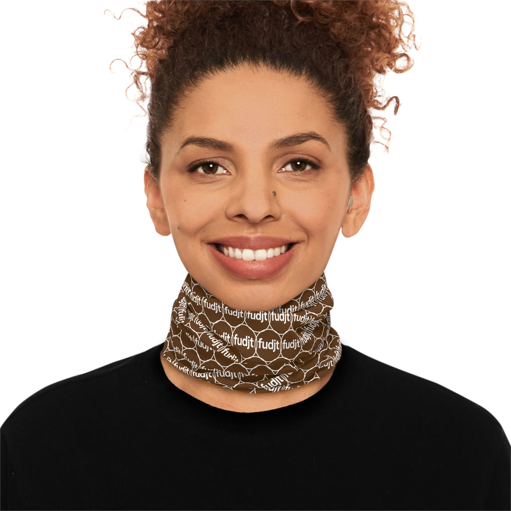 Brown & White fudjt Unbroken Chain 1.25 Neck Gaiter