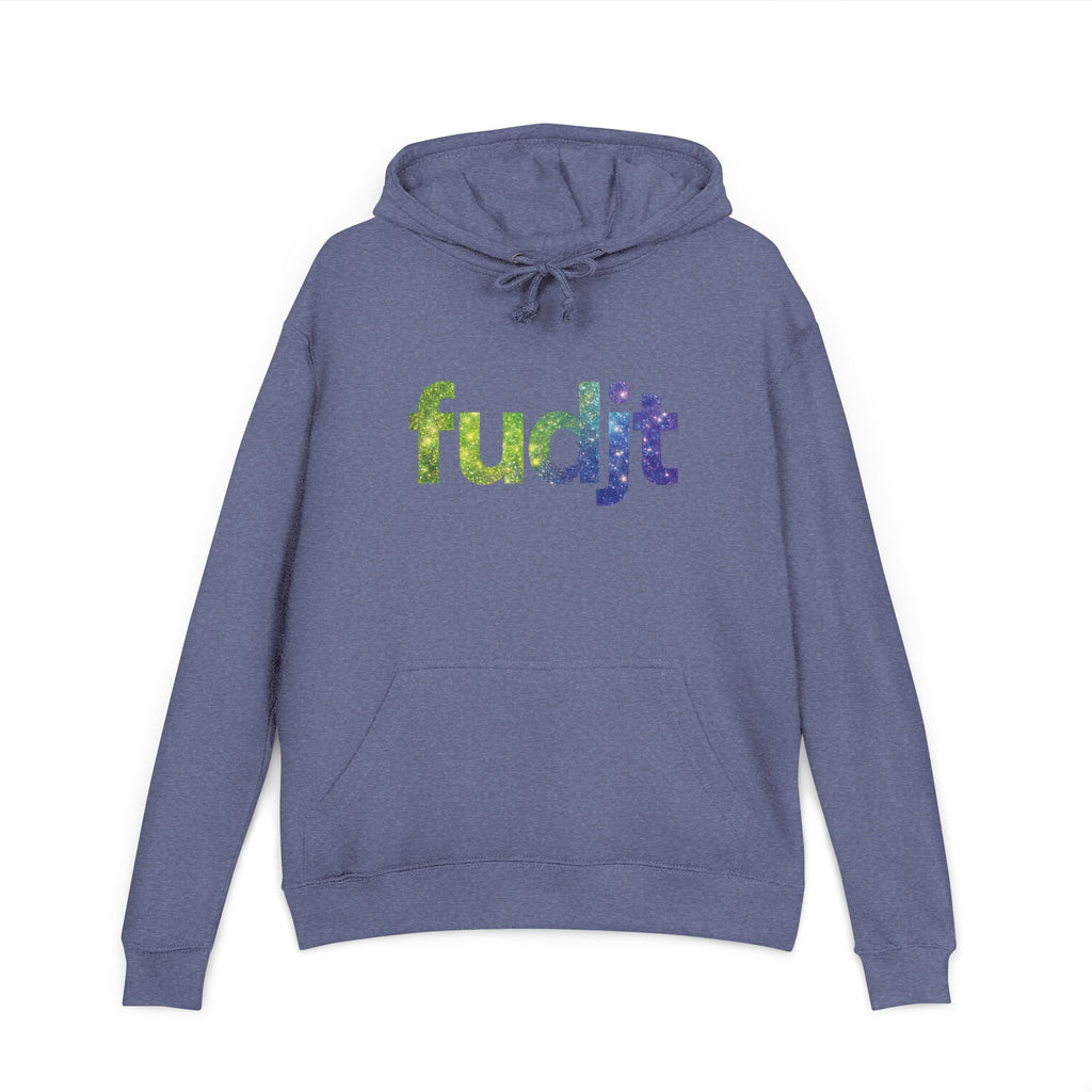 fudjt Galaxy French Terry Hoodie | Colorful Space Text | 6 Colors