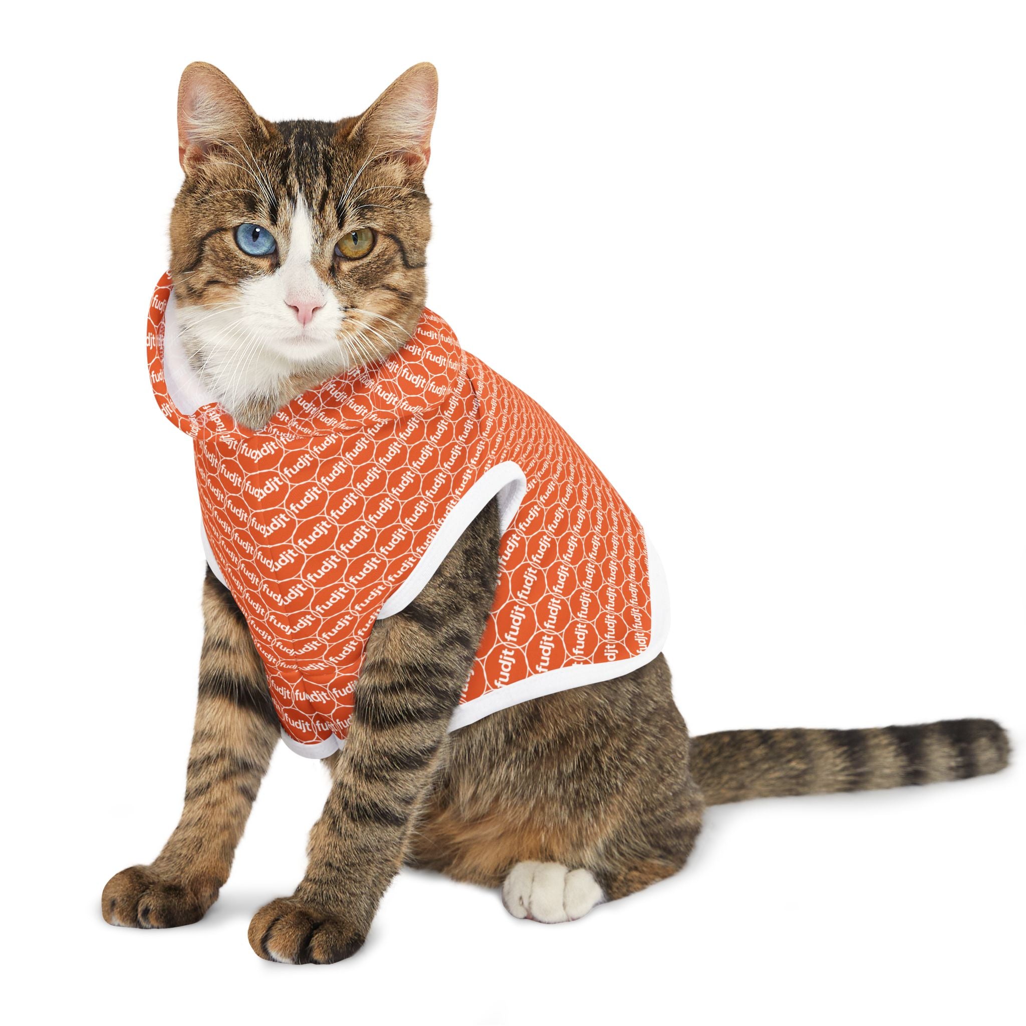 Orange fudjt Pet Hoodie | Unbroken Chain 1.25 | 7 Sizes