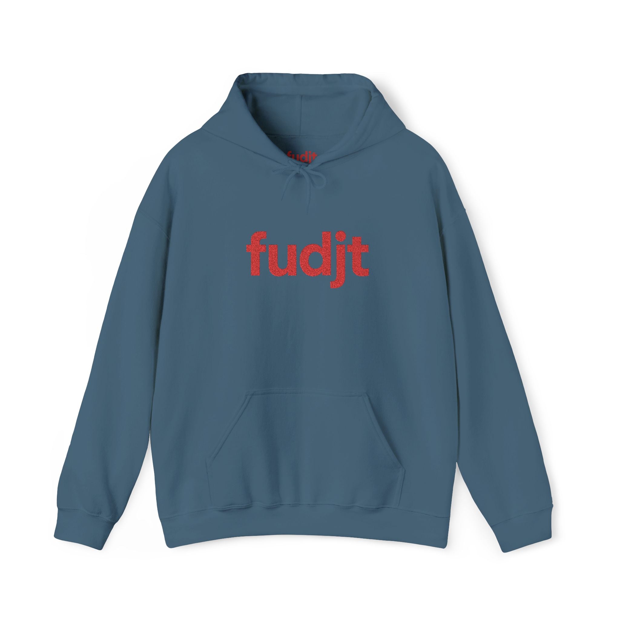 Red fudjt Embroidered Heavy Blend Hooded Sweatshirt | 15 Colors | Stand For Something.