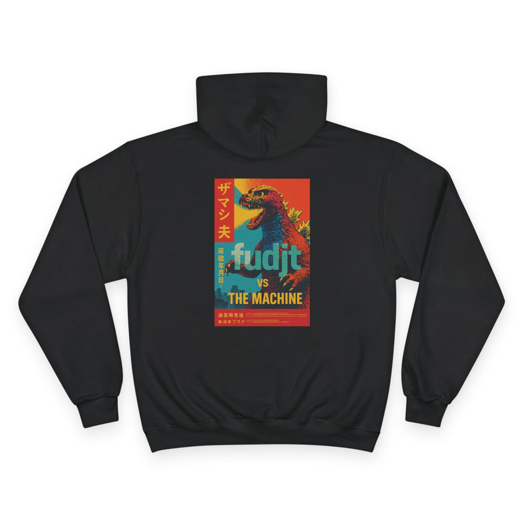 Monster Power Champion Hoodie - Retro Godzilla | fudjt vs. The Machine | Blue fudjt | 7 Colors