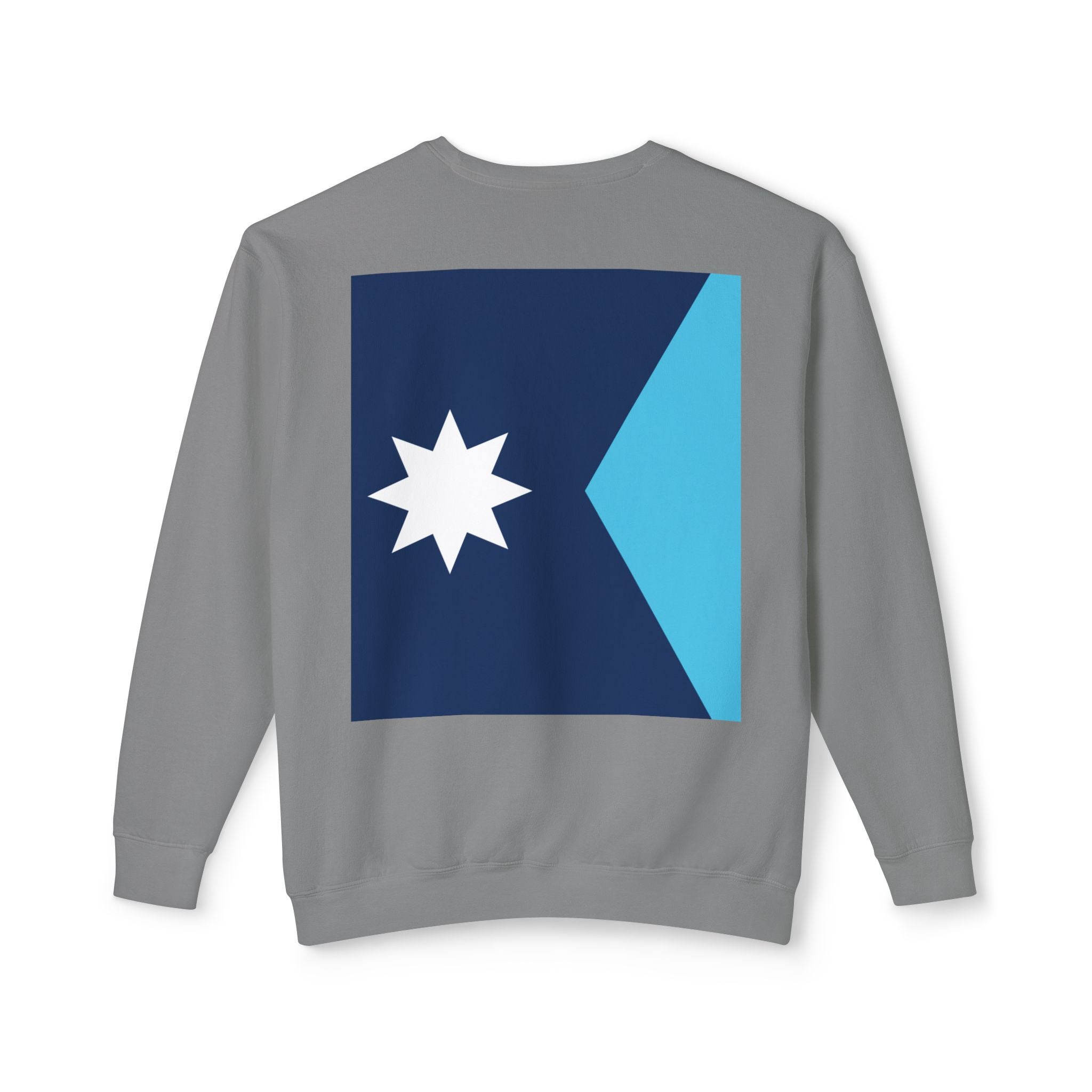 #PrettiGood Crewneck Sweatshirt — Blue Star Graphic Backside, Premium Casual Pullover | 7 Colors