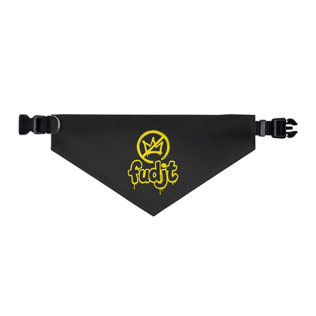 Black Golden fudjt No Kings Bandana Collar for Dogs, Cats & More | 4 Sizes