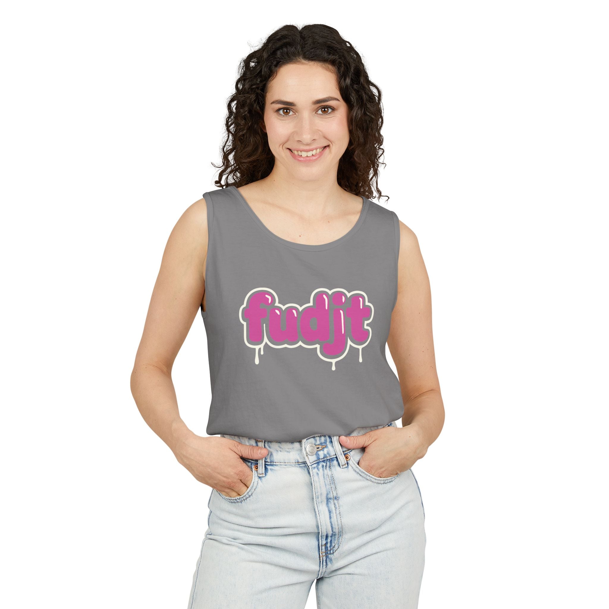 Pink Drip fudjt Long Tank Top | 16 Colors