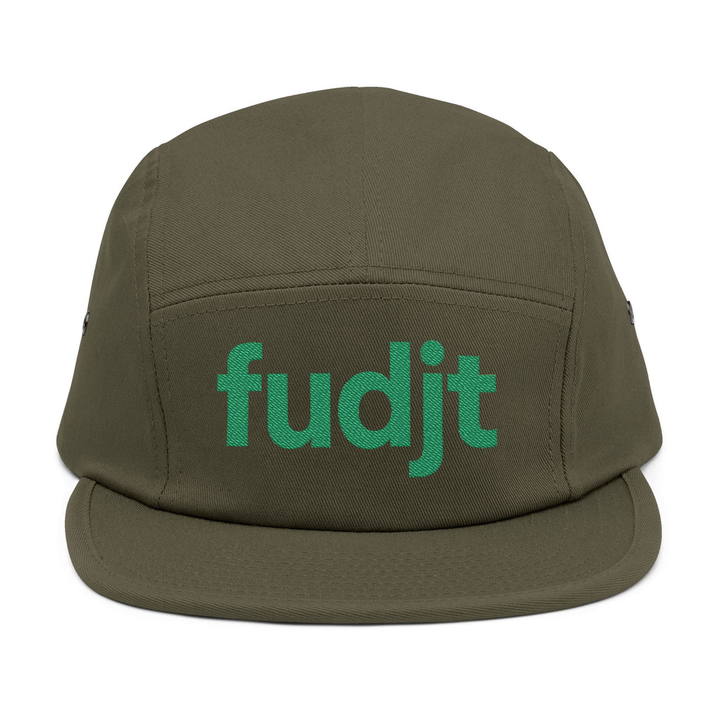 Embroidered 5 Panel Cap - Green fudjt Logo - 7 Colors