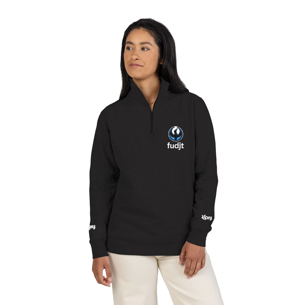 MN Rebel Loon Embroidered Quarter-Zip Fleece Pullover | Black fudjt