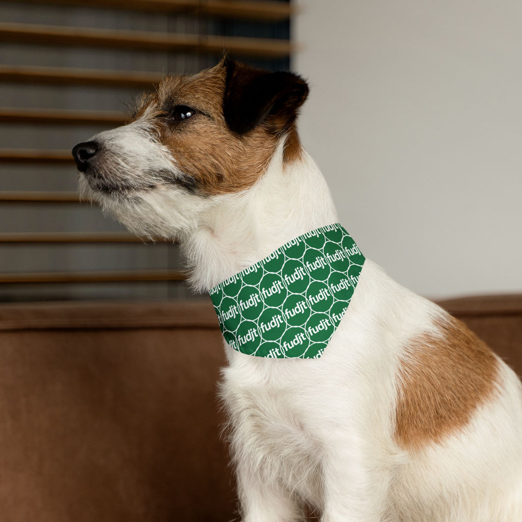 Dark Green fudjt Unbroken Chain 1.25  Bandana Collar for Dogs, Cats & More | 4 Sizes