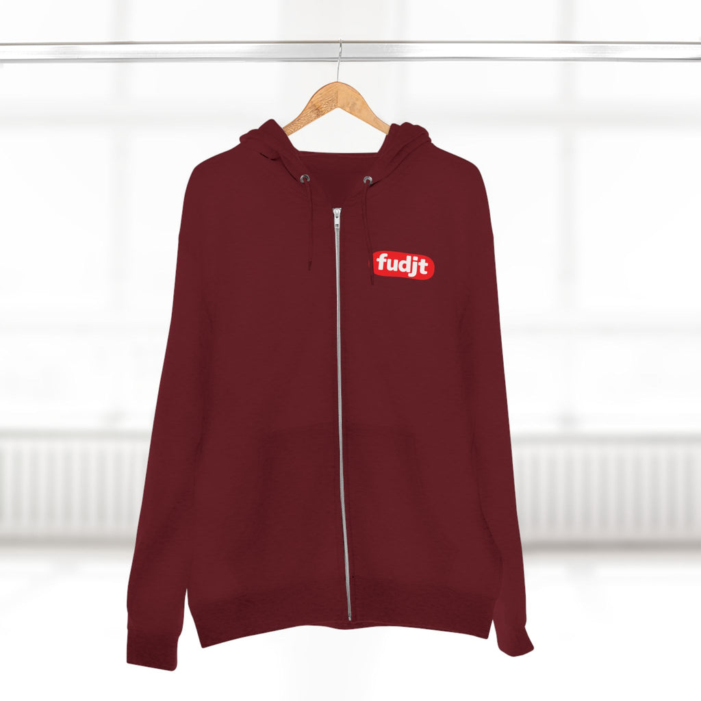 fudjt Anti-Supremacy Red Badge Zip Hoodie | Front & Back Graphic | 8 Colors