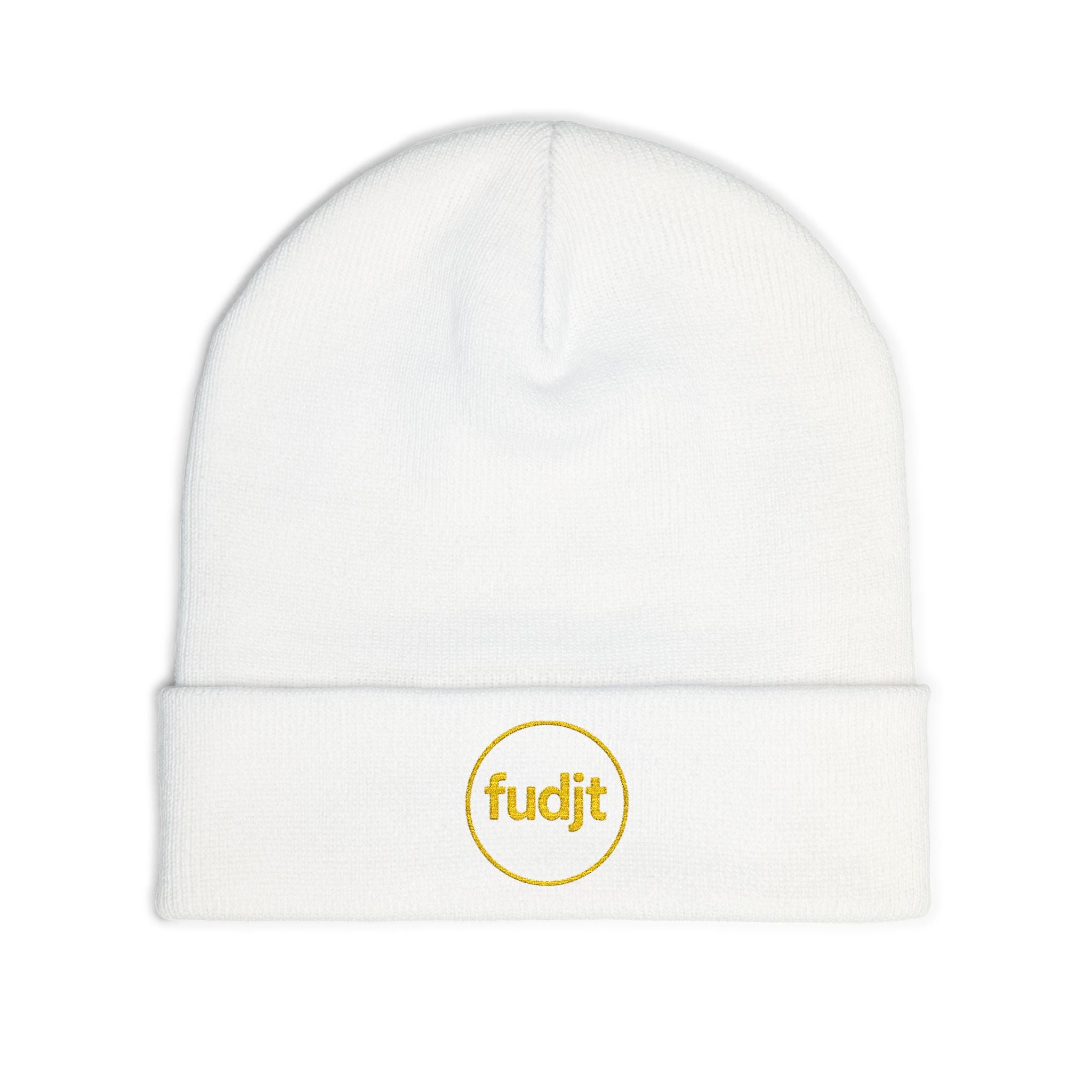 fudjt Circle Knit Beanie | Golden Yellow Embroidery | 5 Colors