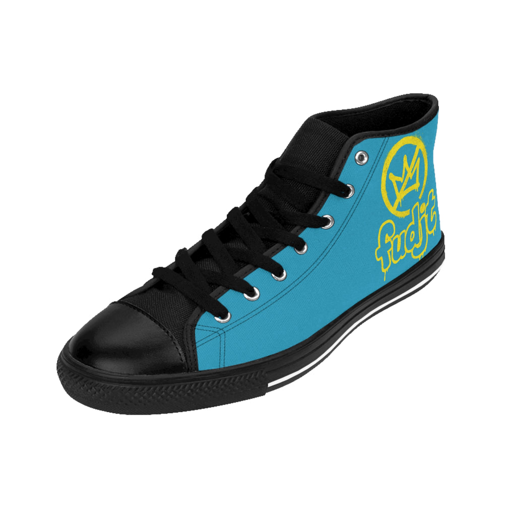 Turquoise Golden fudjt No Kings Street Style Sneakers | Women & Girls 3.75 High Top