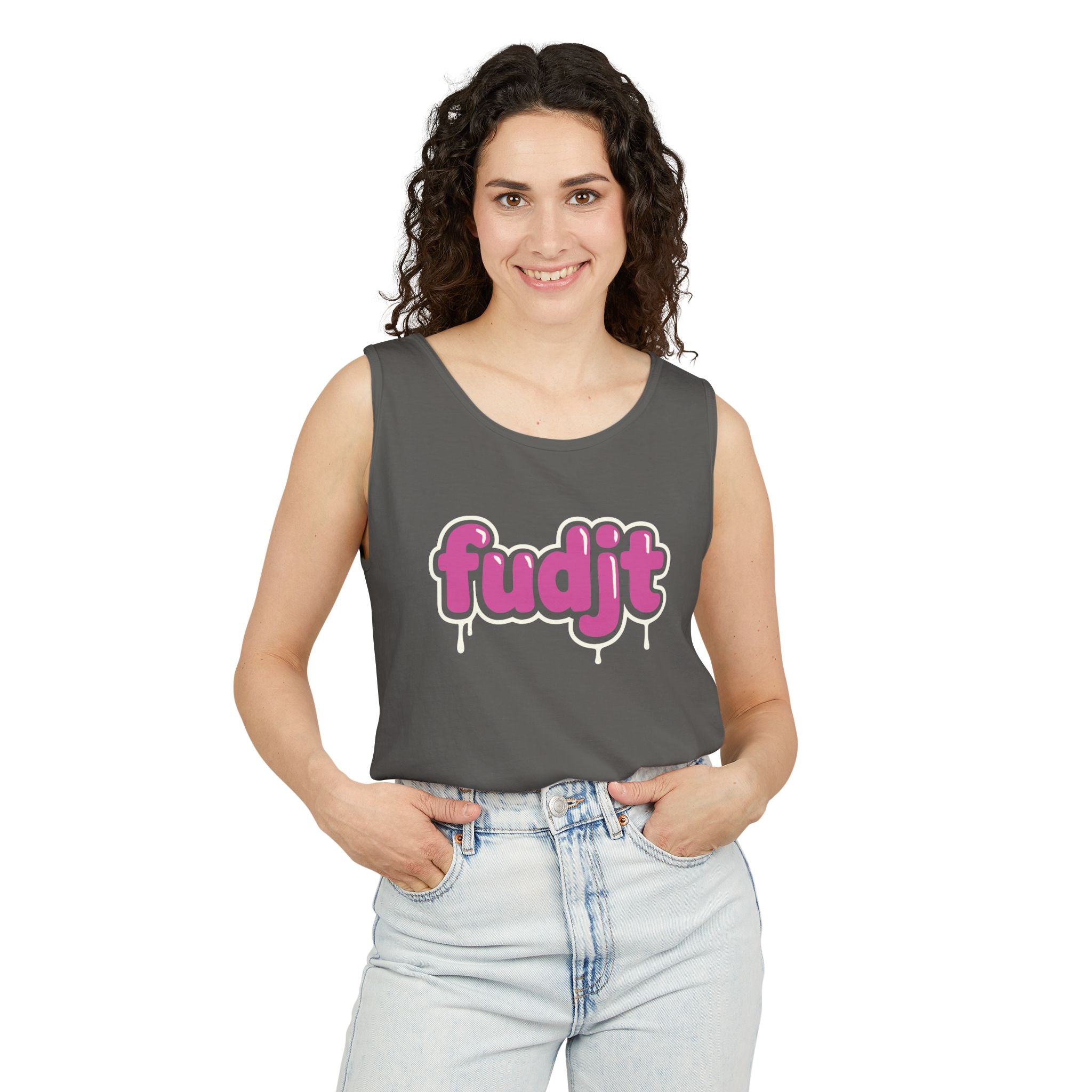 Pink Drip fudjt Long Tank Top | 16 Colors