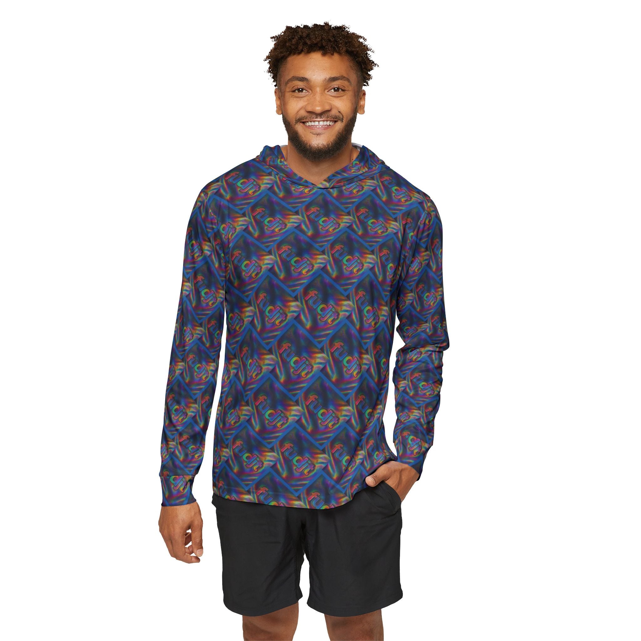 Blue Metallic fudjt Colors All Over Warmup Hoodie 3.5-45