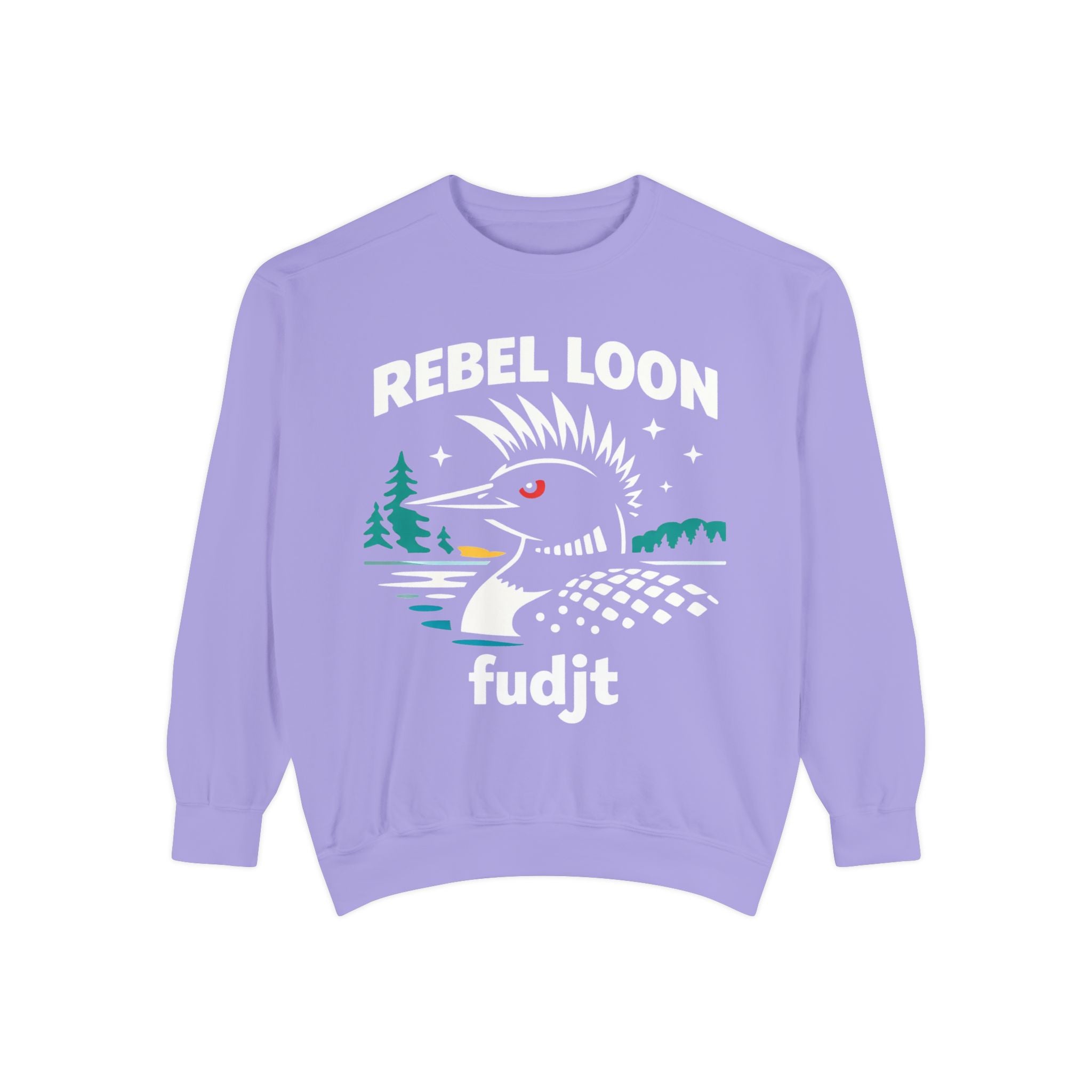 Rebel Loon fudjt Retro Wildlife Crewneck, Bold Pink Drip Backside | 14 Colors