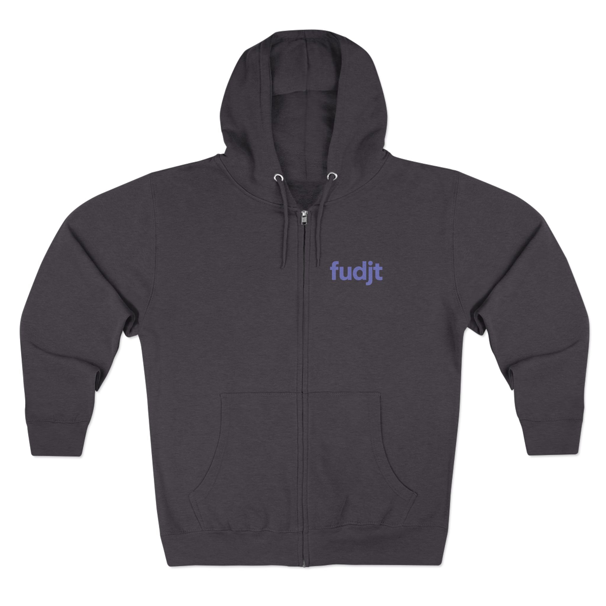Zip Hoodie with Bigfoot Rising Backside + Light Blue fudjt on Front | 8 Colors