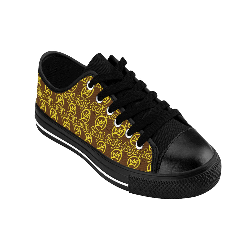 Brown Golden fudjt No Kings Street Style Sneakers | Women & Girls All Over 1 Low Top