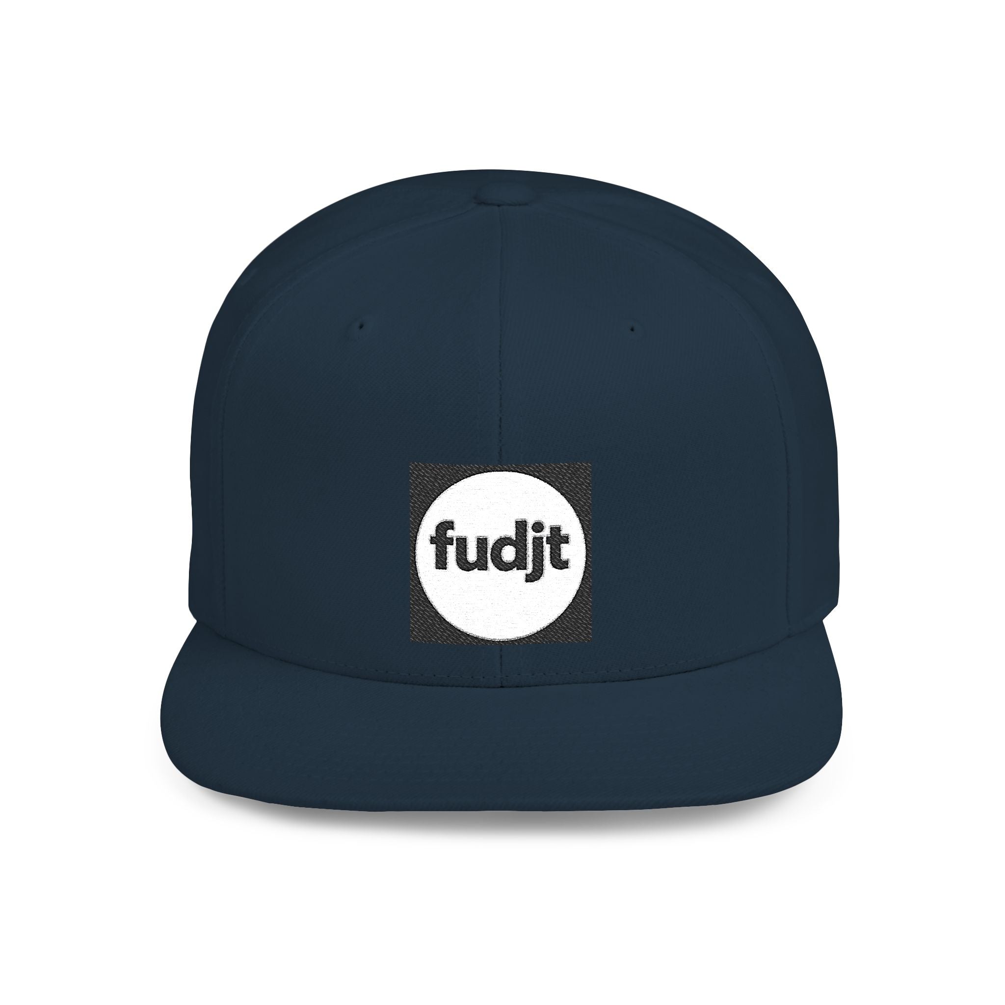 Black Square fudjt Circle Flat Bill Snapback Hat | Embroidered |  15 Colors