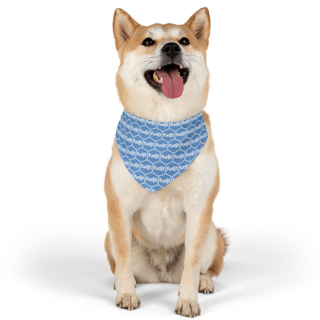 Light Blue fudjt Unbroken Chain 1.25  Bandana Collar for Dogs, Cats & More | 4 Sizes