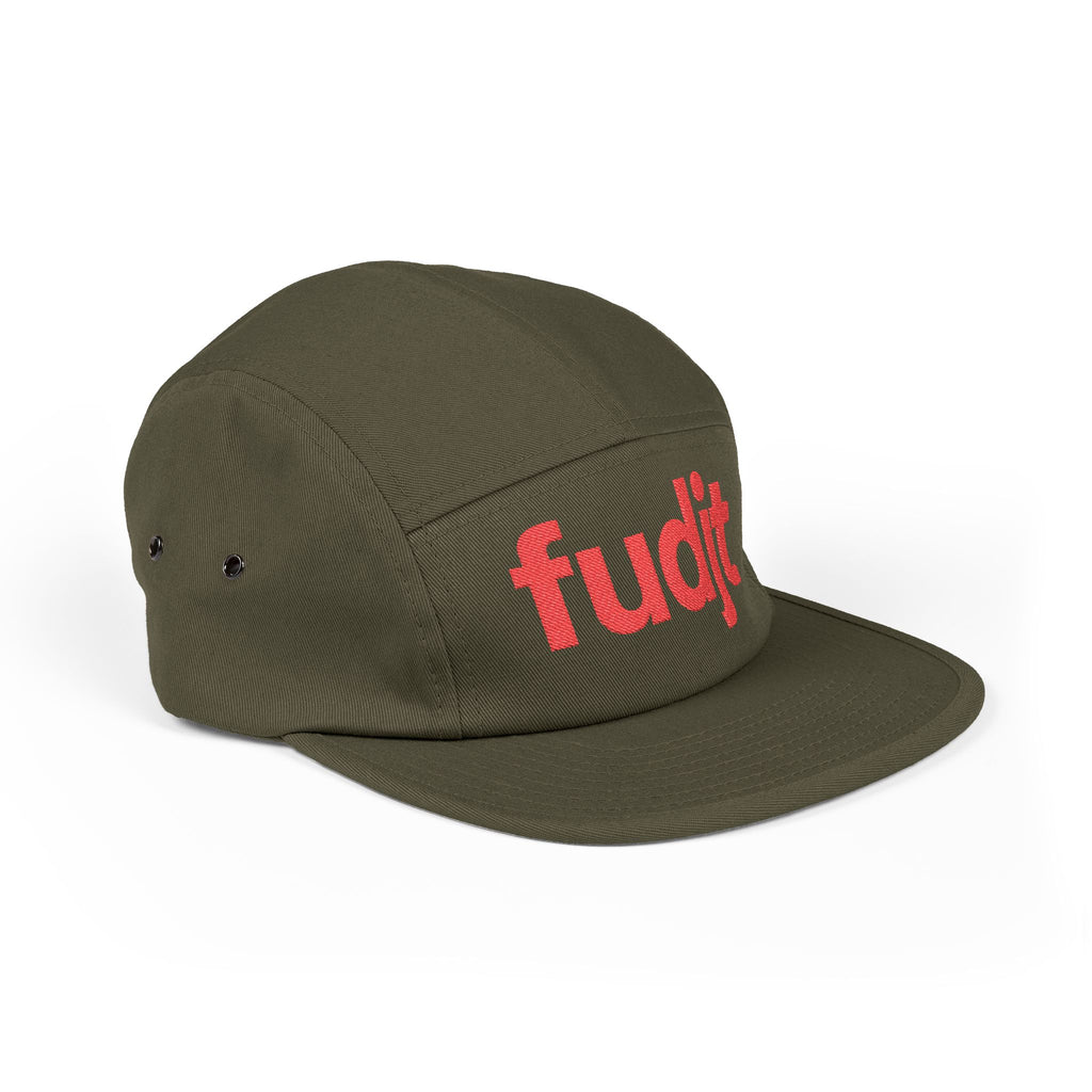 Embroidered 5 Panel Cap - Red fudjt Logo - 6 Colors