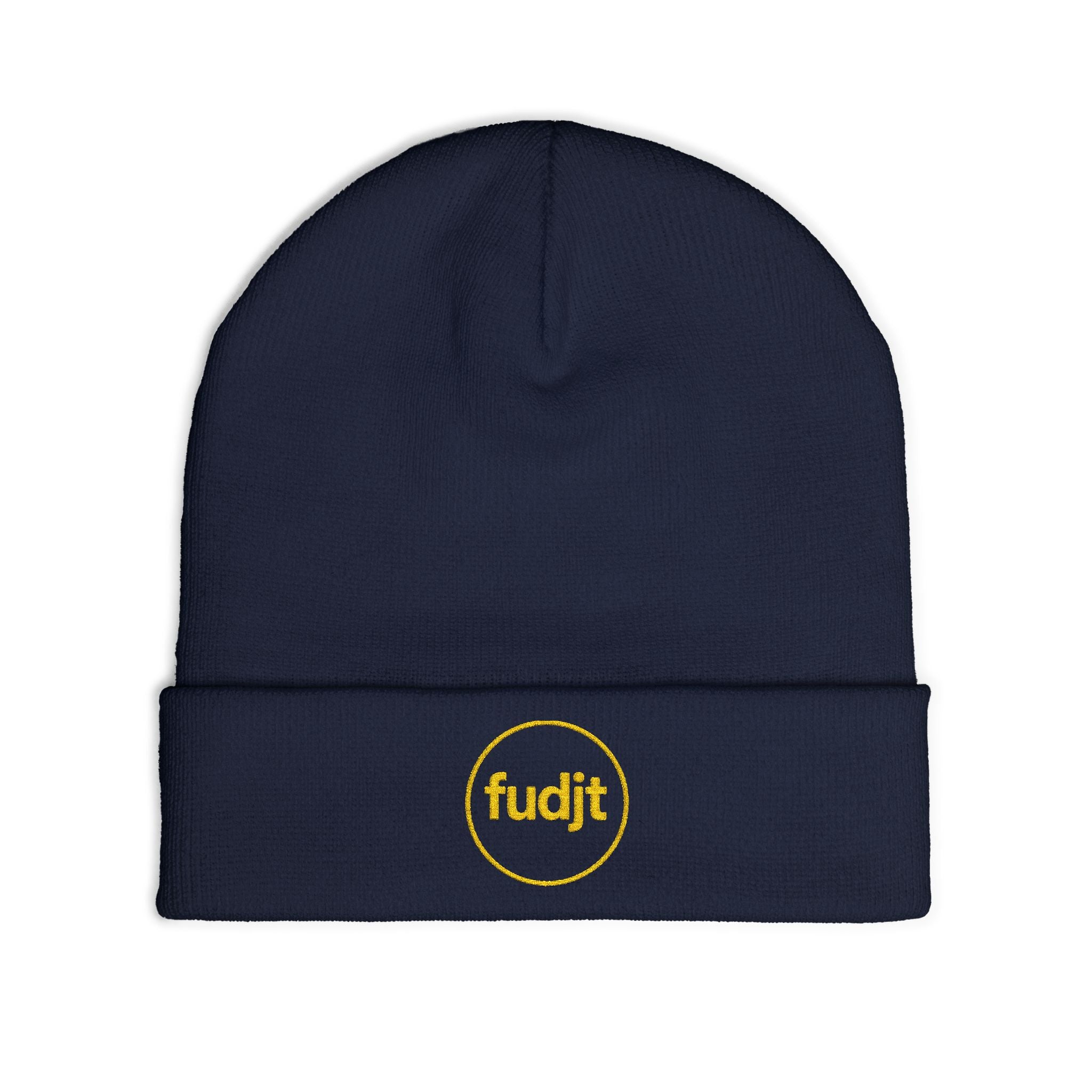 fudjt Circle Knit Beanie | Golden Yellow Embroidery | 5 Colors