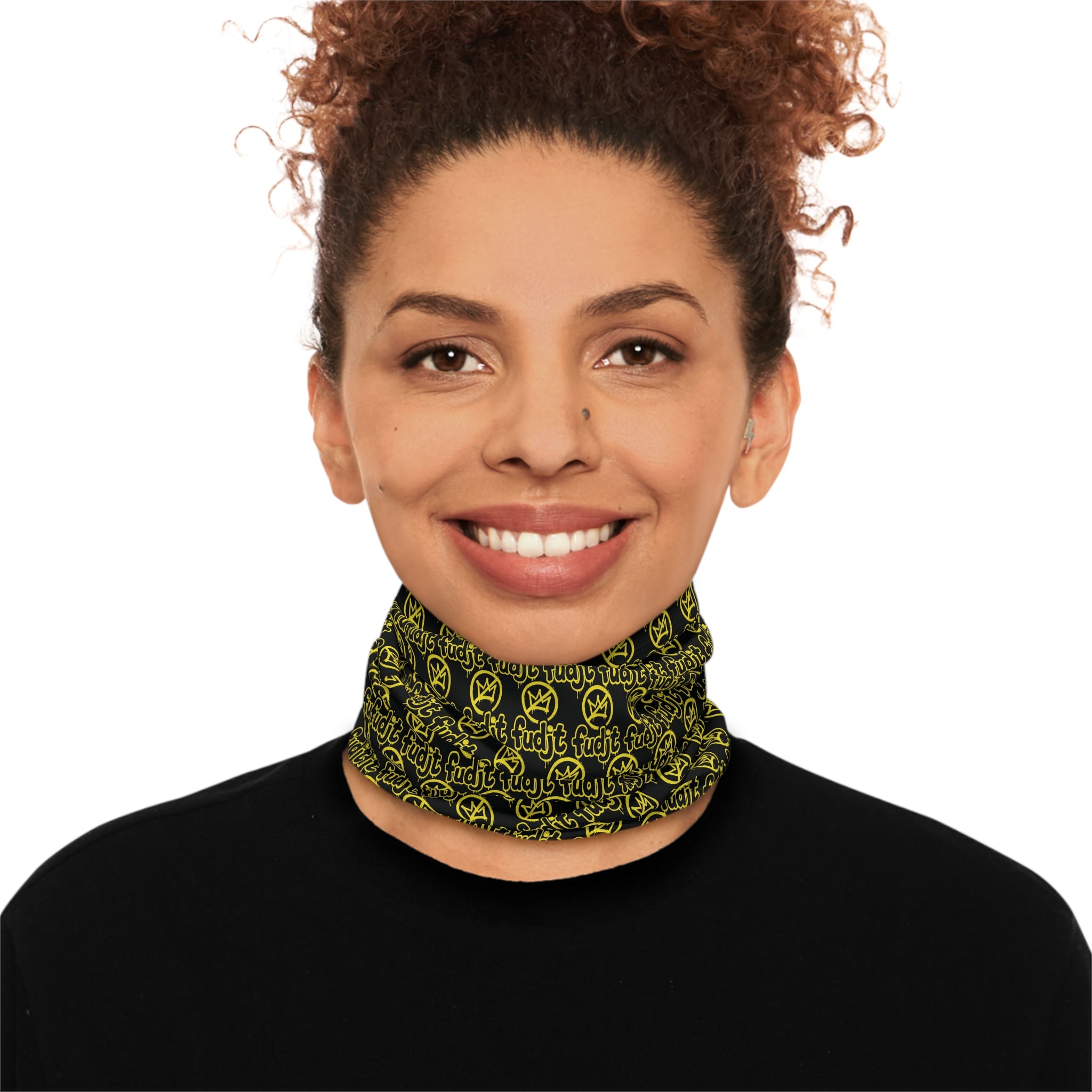 Black Golden fudjt No Kings 1.25 Neck Gaiter
