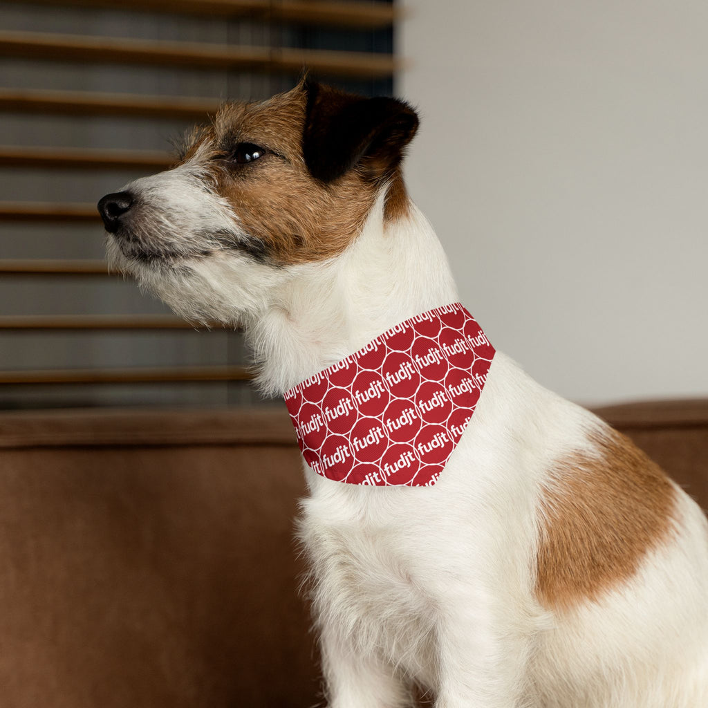 Dark Red fudjt Unbroken Chain 1.25  Bandana Collar for Dogs, Cats & More | 4 Sizes