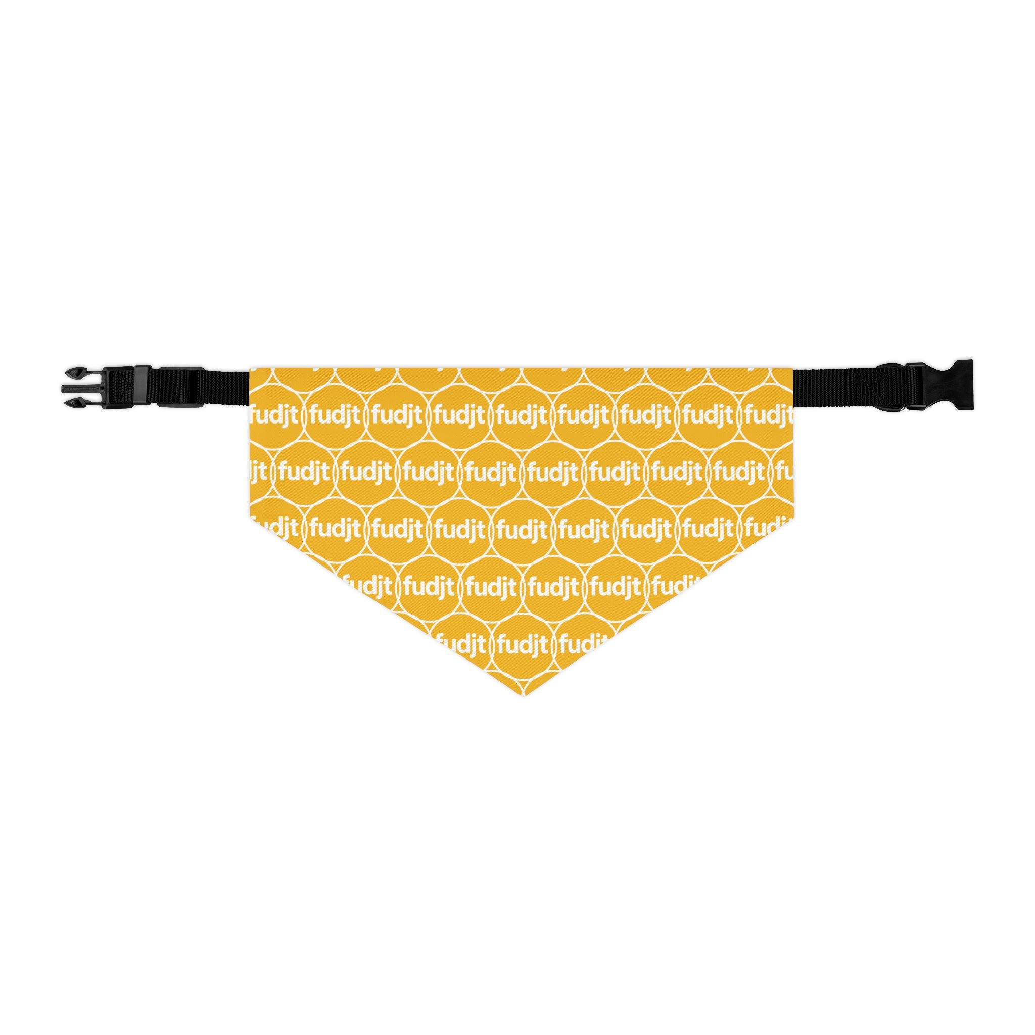 Yellow fudjt Unbroken Chain 1.25  Bandana Collar for Dogs, Cats & More | 4 Sizes