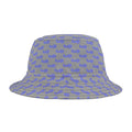 Trendy Light Blue fudjt All Over on Light Gray Bucket Hat