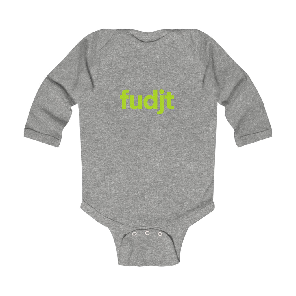 fudjt Baby - Long Sleeve Bodysuit with Lime logo - Cute Onesie | 7 Colors