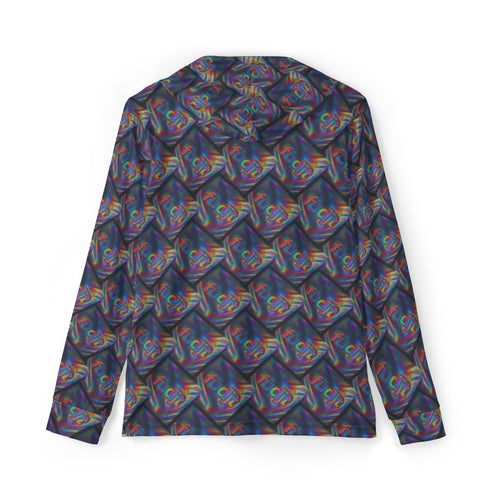 Black Metallic fudjt Colors All Over Warmup Hoodie 3.5-45