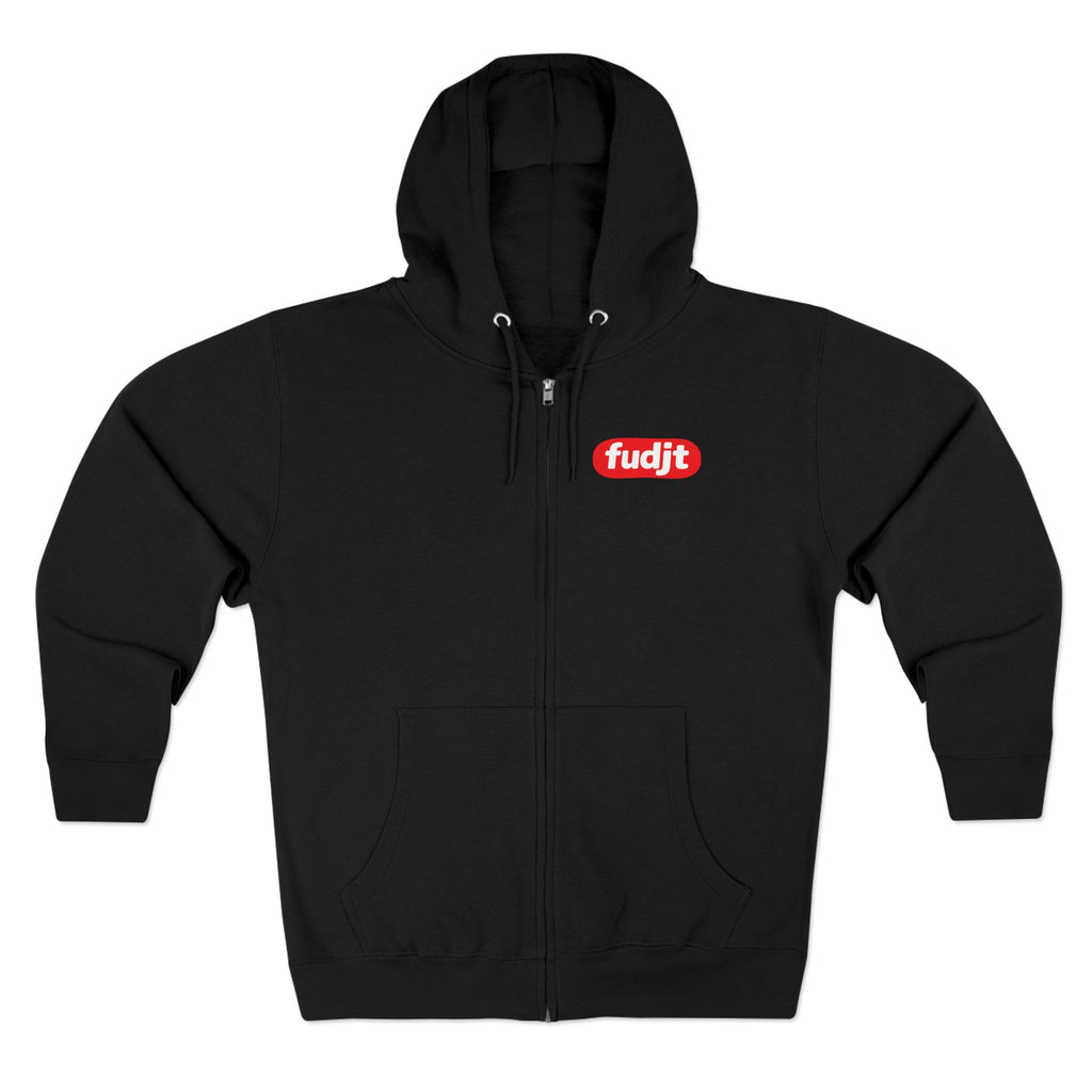 fudjt Anti-Supremacy Red Badge Zip Hoodie | Front & Back Graphic | 8 Colors