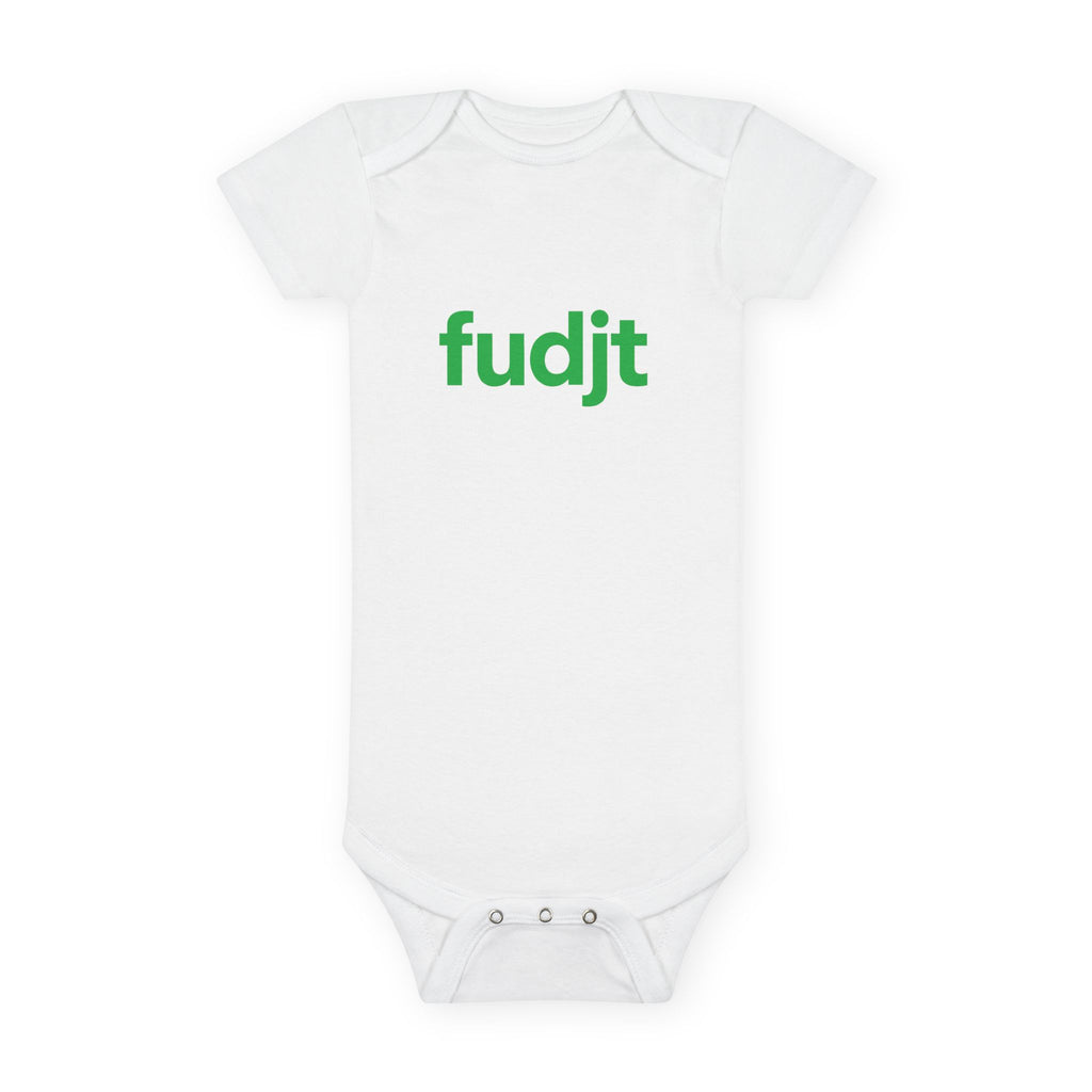 Organic Baby Onesie - Green fudjt design
