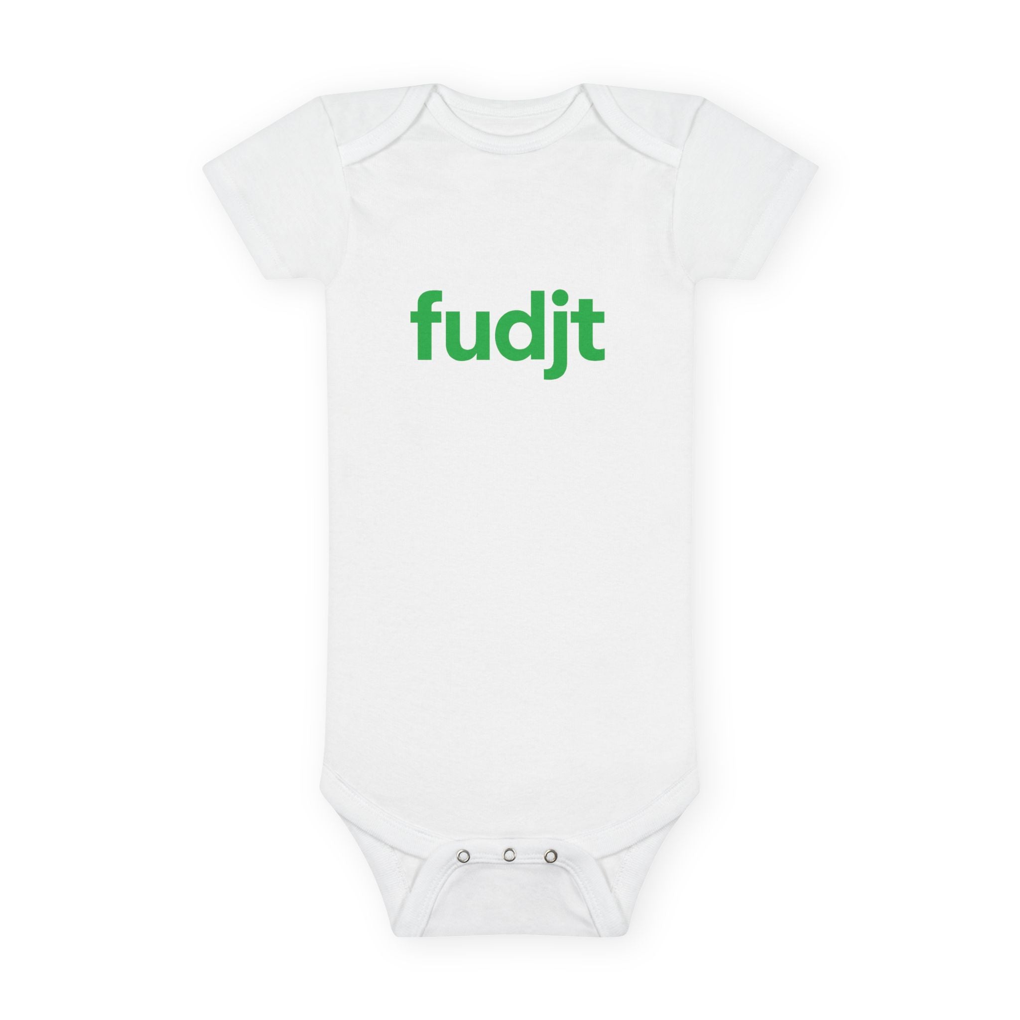 Organic Baby Onesie - Green fudjt design