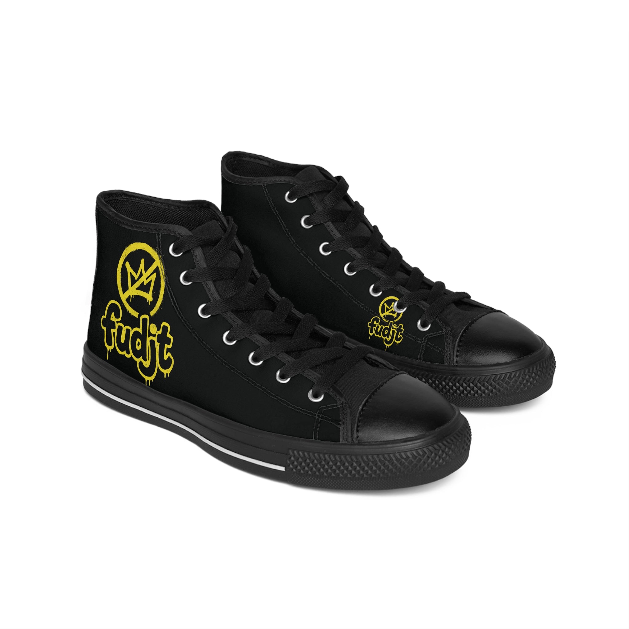 Black Golden fudjt No Kings Street Style Sneakers | Women & Girls 3.75 High Top