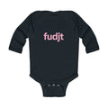 fudjt  Baby - Long Sleeve Bodysuit with Pink logo - Cute Onesie  | 7 Colors