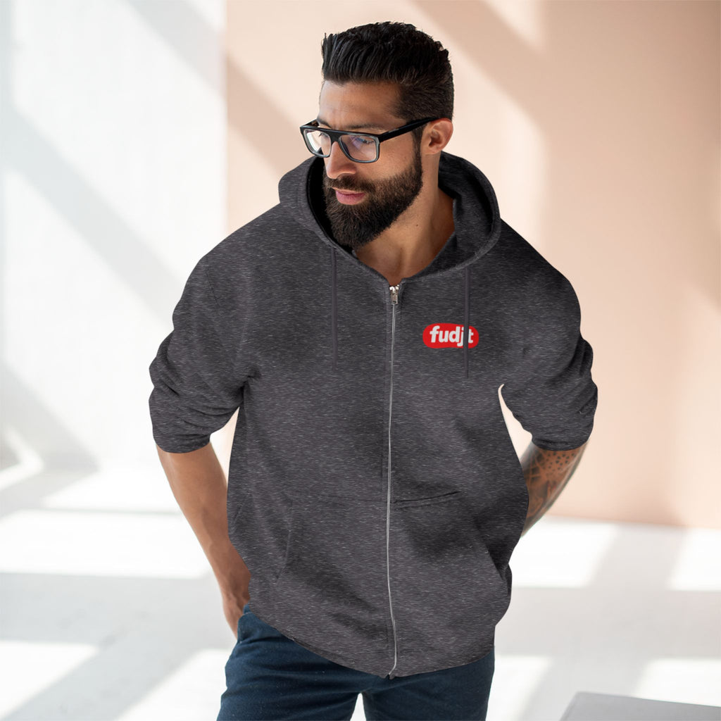 fudjt Anti-Supremacy Red Badge Zip Hoodie | Front & Back Graphic | 8 Colors