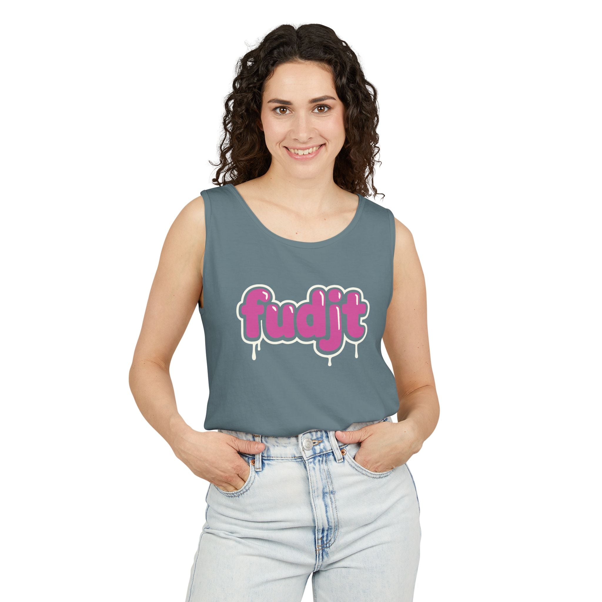 Pink Drip fudjt Long Tank Top | 16 Colors
