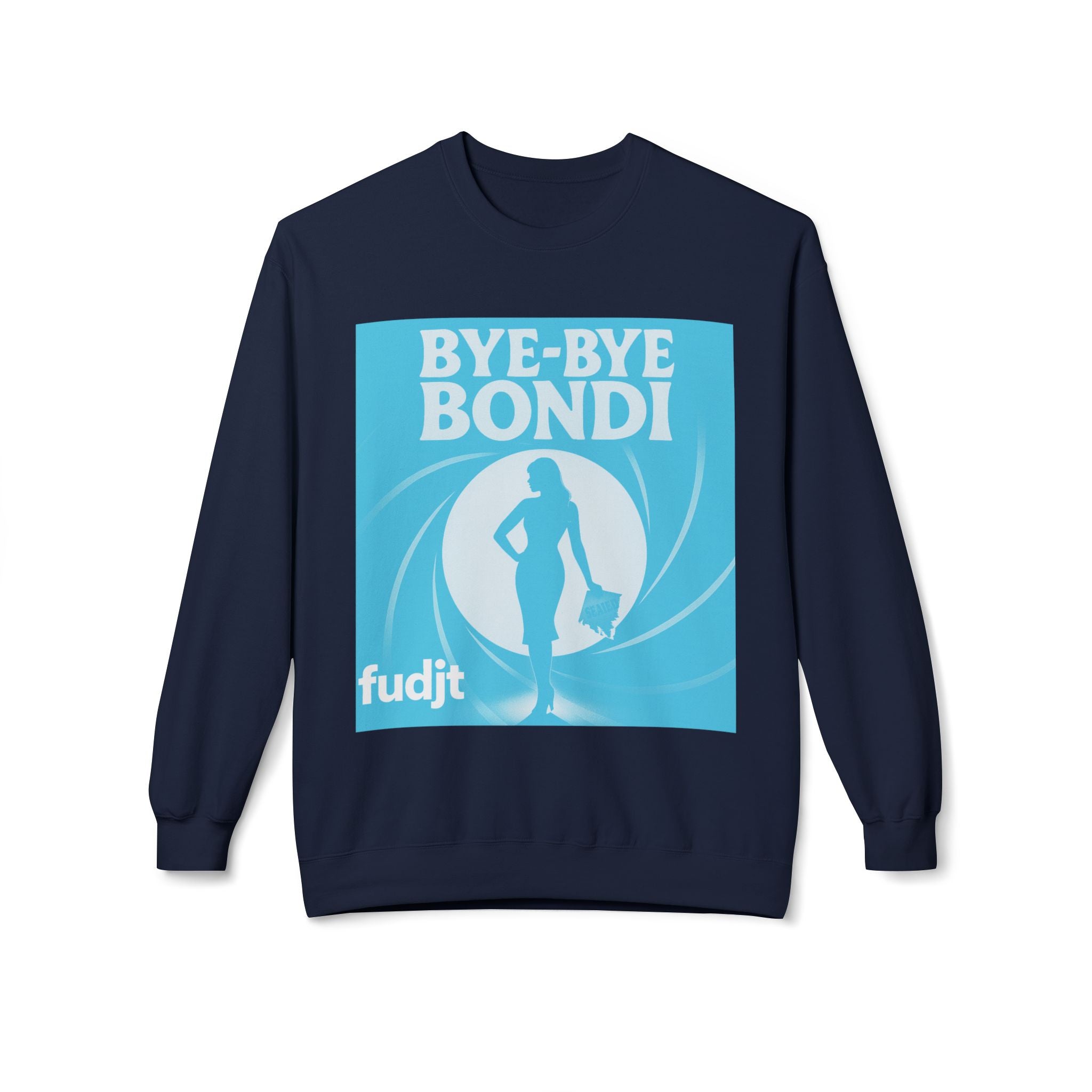 BYE-BYE BONDI | Blue Smoke Screen Retro fudjt Crewneck Sweatshirt | 14 Colors