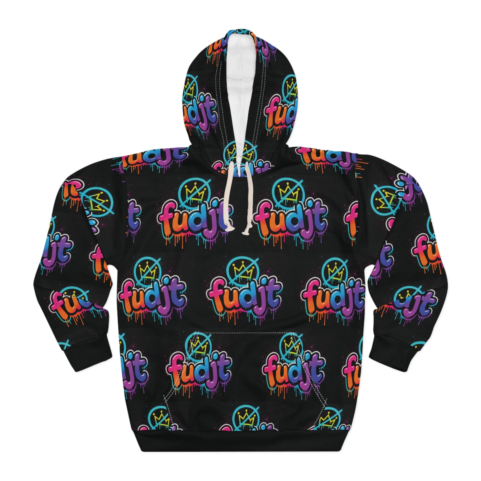 fudjt No Kings Clown Town Hoodie | All Over Black v1-10