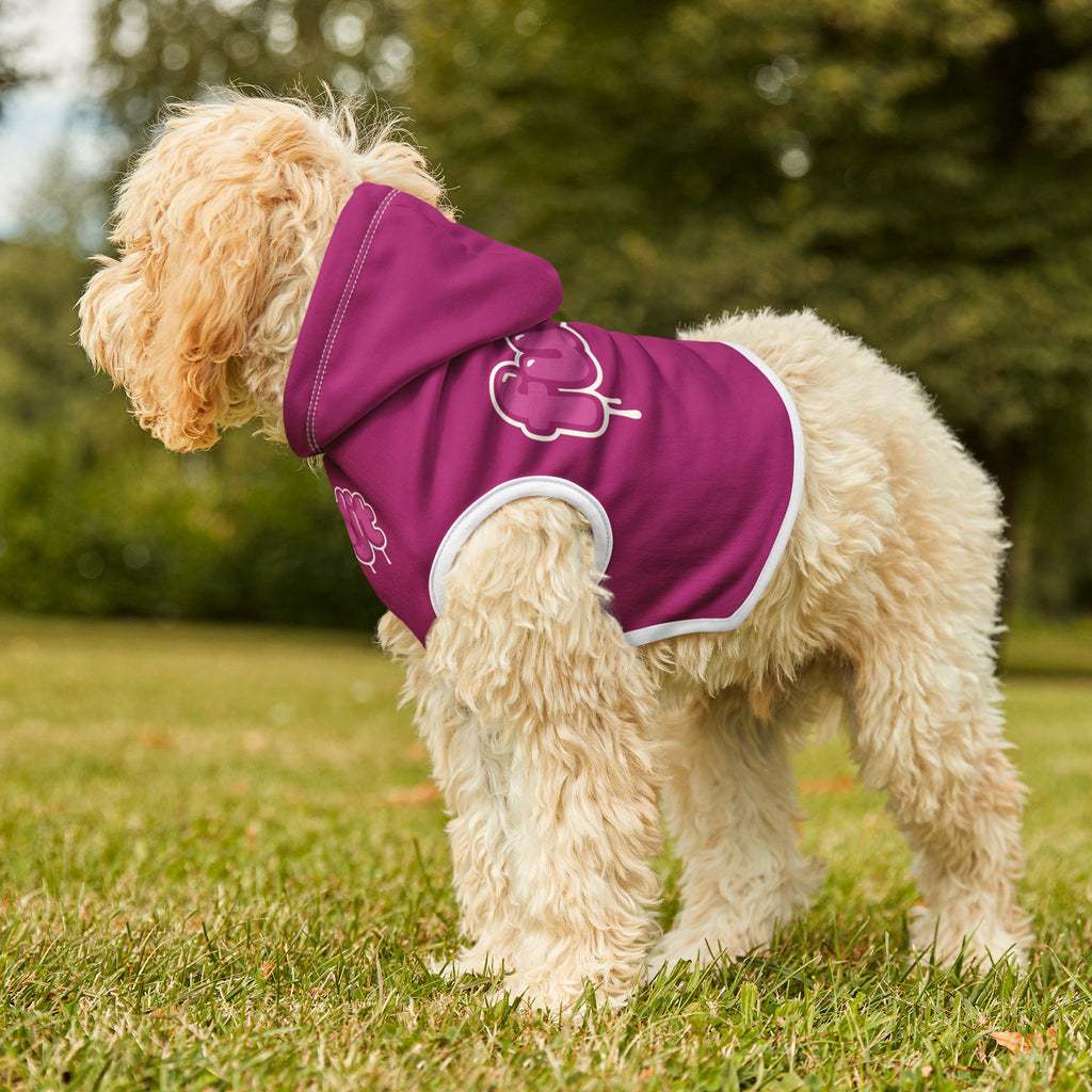 Pink fudjt Pet Hoodie with Pink Drip Design
