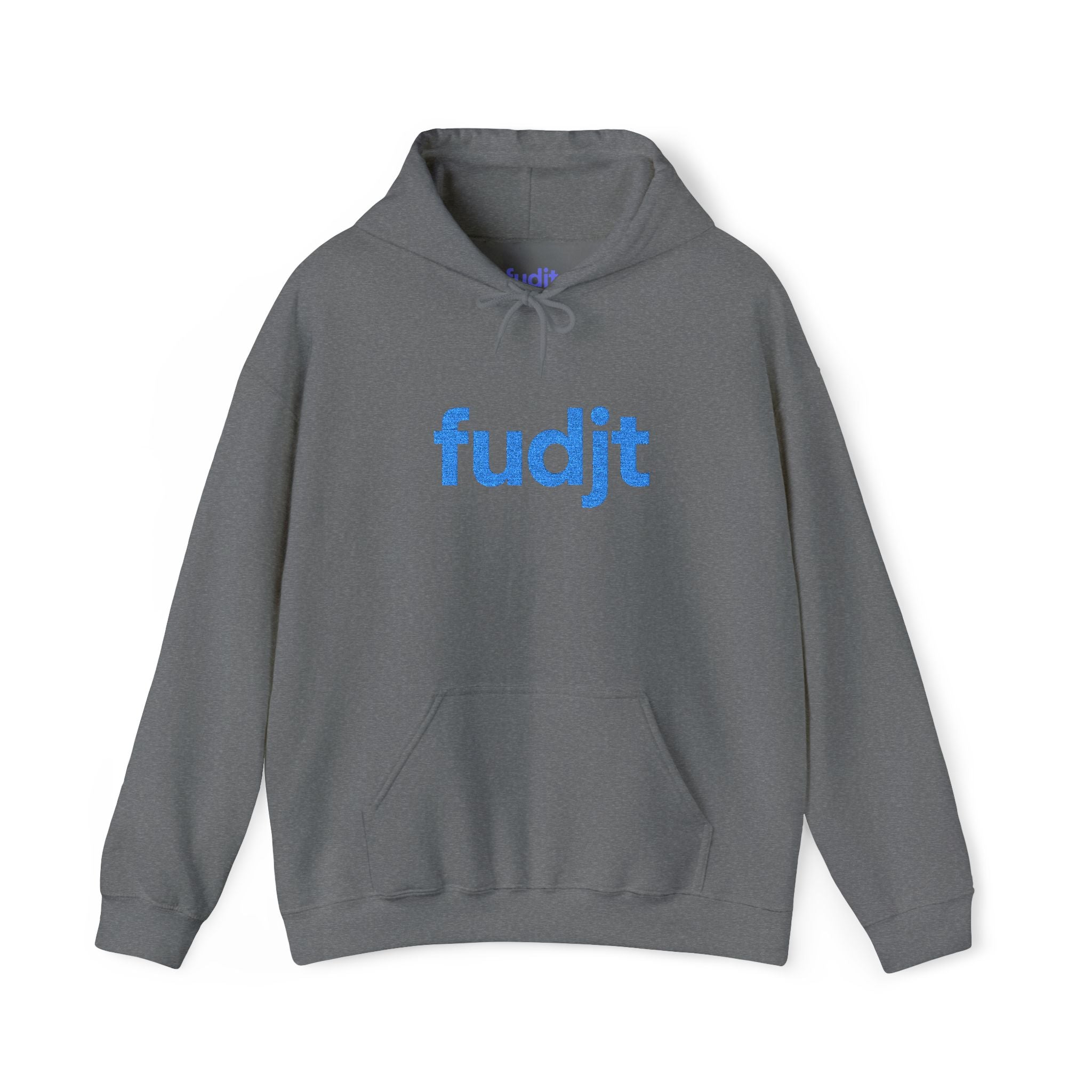 Light Blue fudjt Embroidered Heavy Blend Hooded Sweatshirt | 15 Colors | Stand For Something