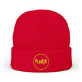 fudjt Circle Knit Beanie | Golden Yellow Embroidery | 5 Colors