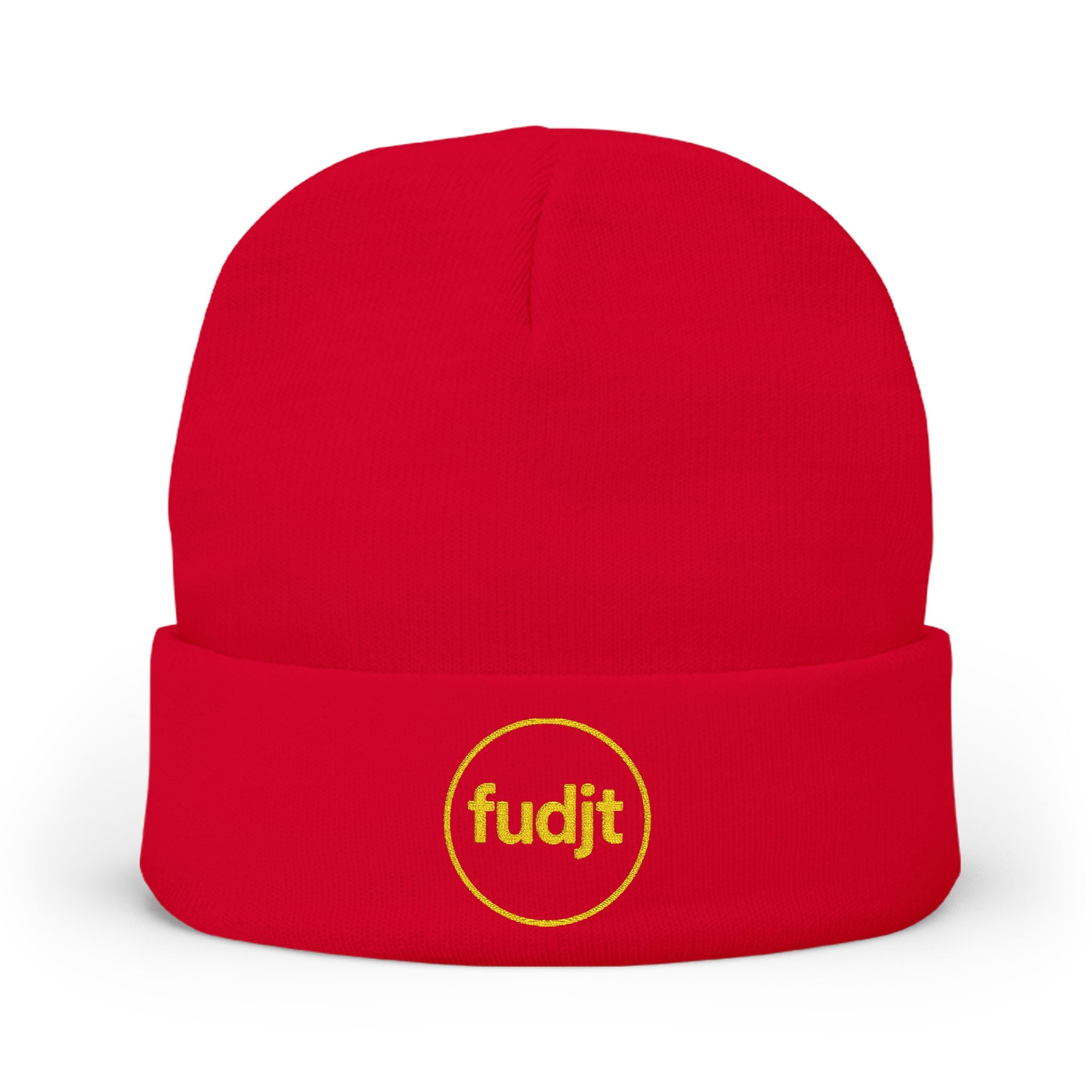 fudjt Circle Knit Beanie | Golden Yellow Embroidery | 5 Colors