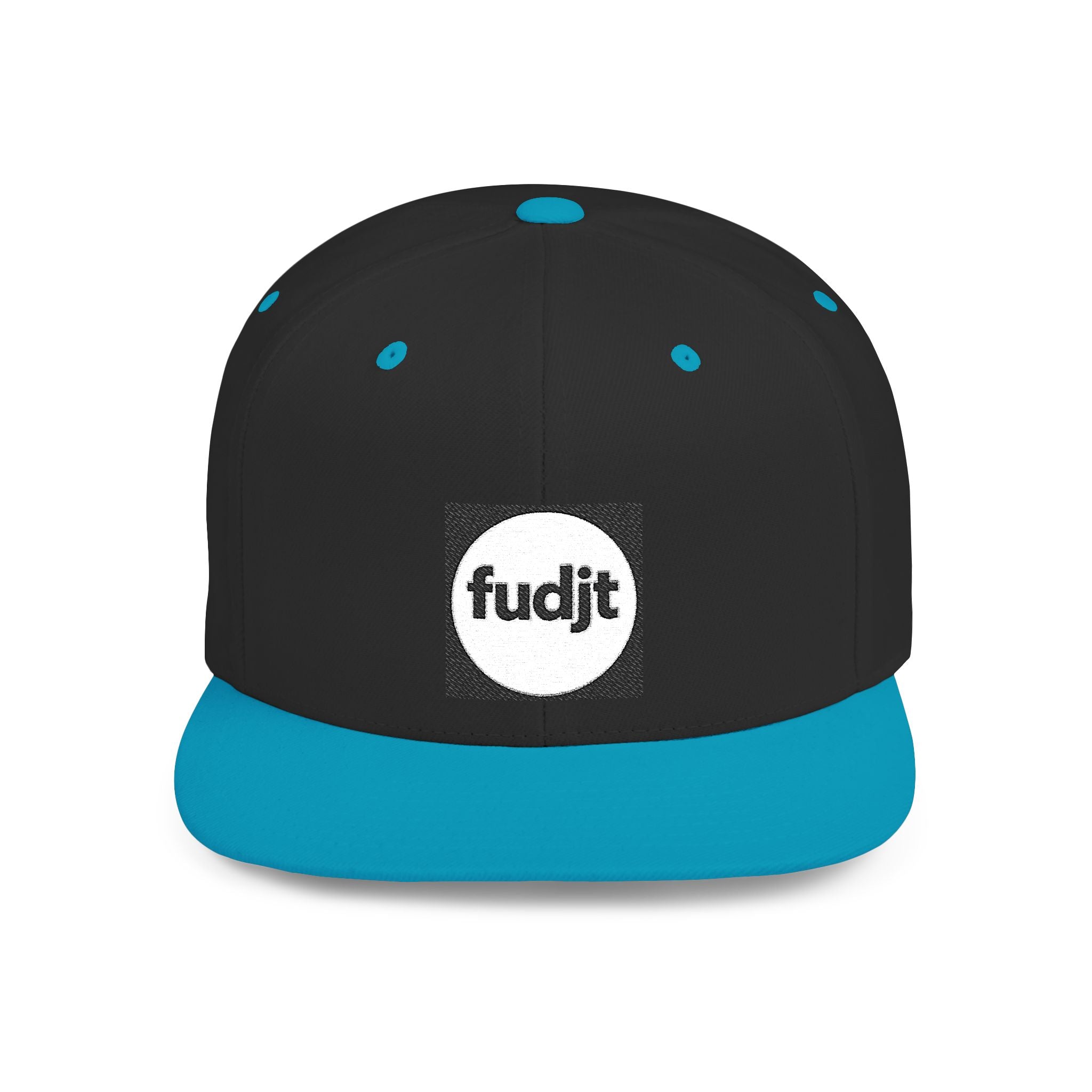 Black Square fudjt Circle Flat Bill Snapback Hat | Embroidered |  15 Colors