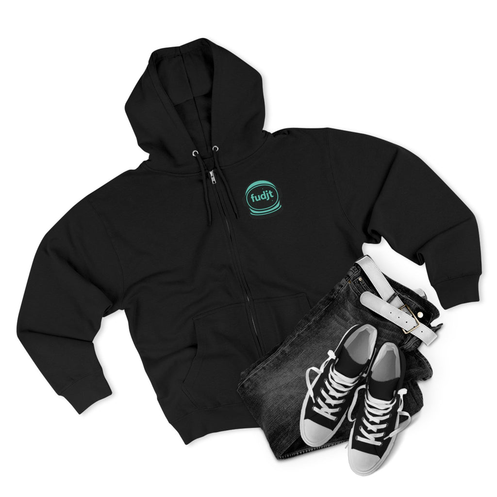 Zip Hoodie with Green Space fudjt | Front & Back Graphic | 9 Colors