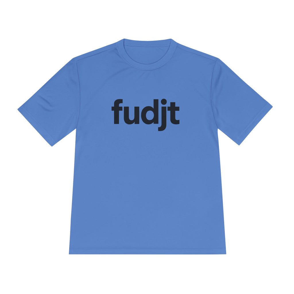 Black fudjt design Moisture Wicking Performance Tee | 12 Colors - view 9 - Carolina Blue