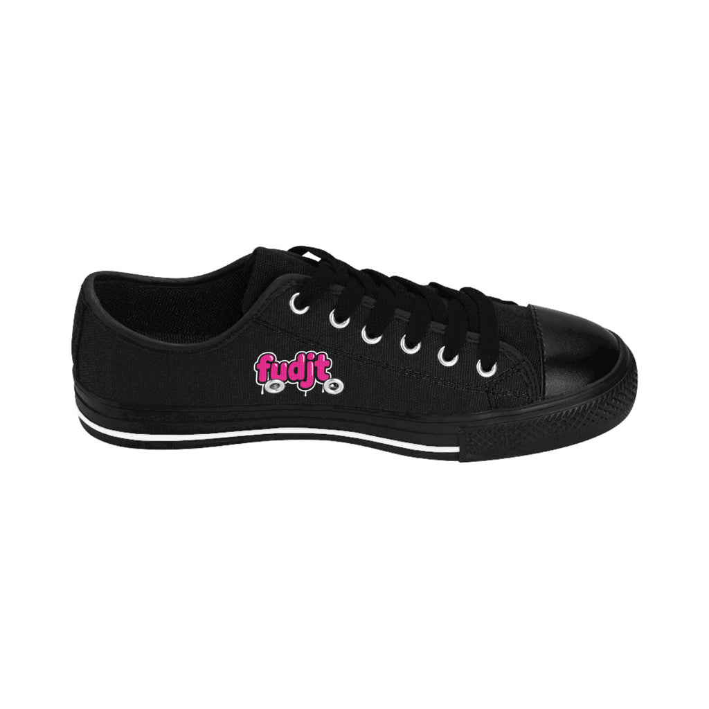 Black fudjt Pink Drip Sneakers | Women & Girls