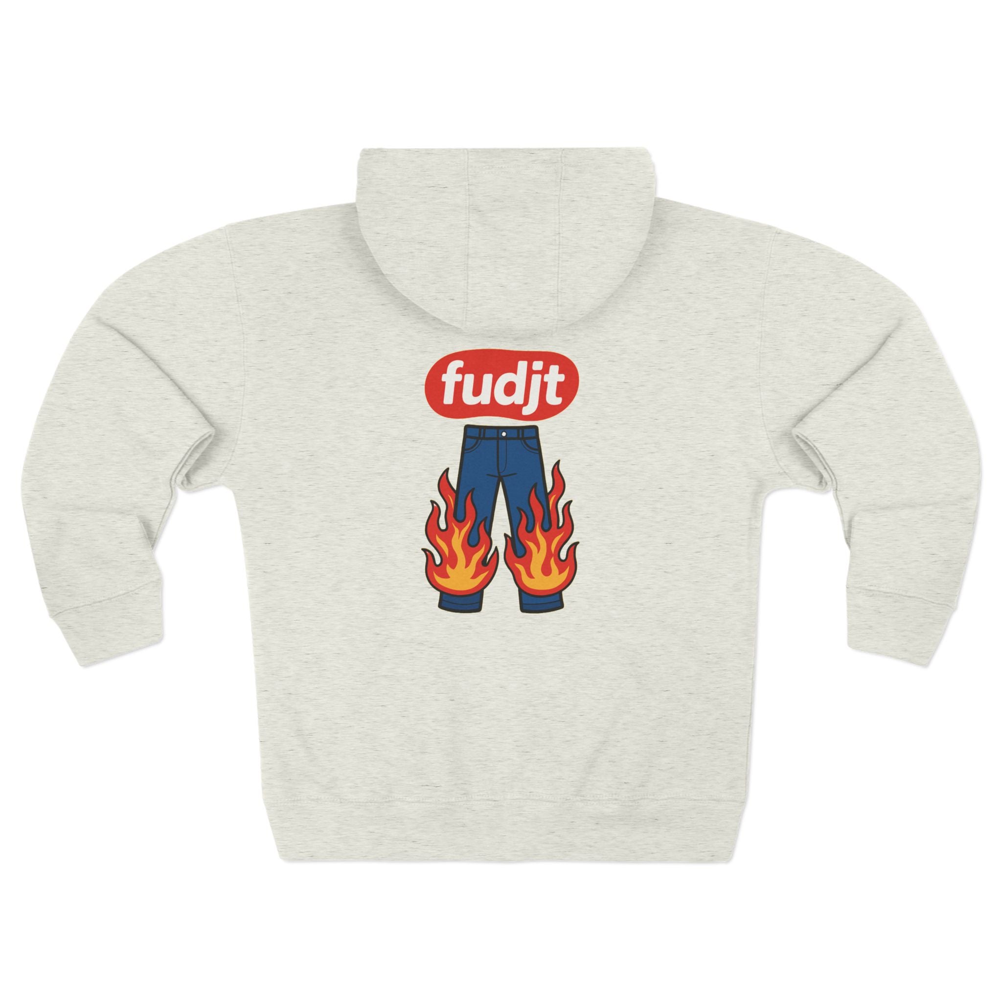 fudjt Pants On Fire Zip Hoodie | Front & Back Graphic | 9 Colors