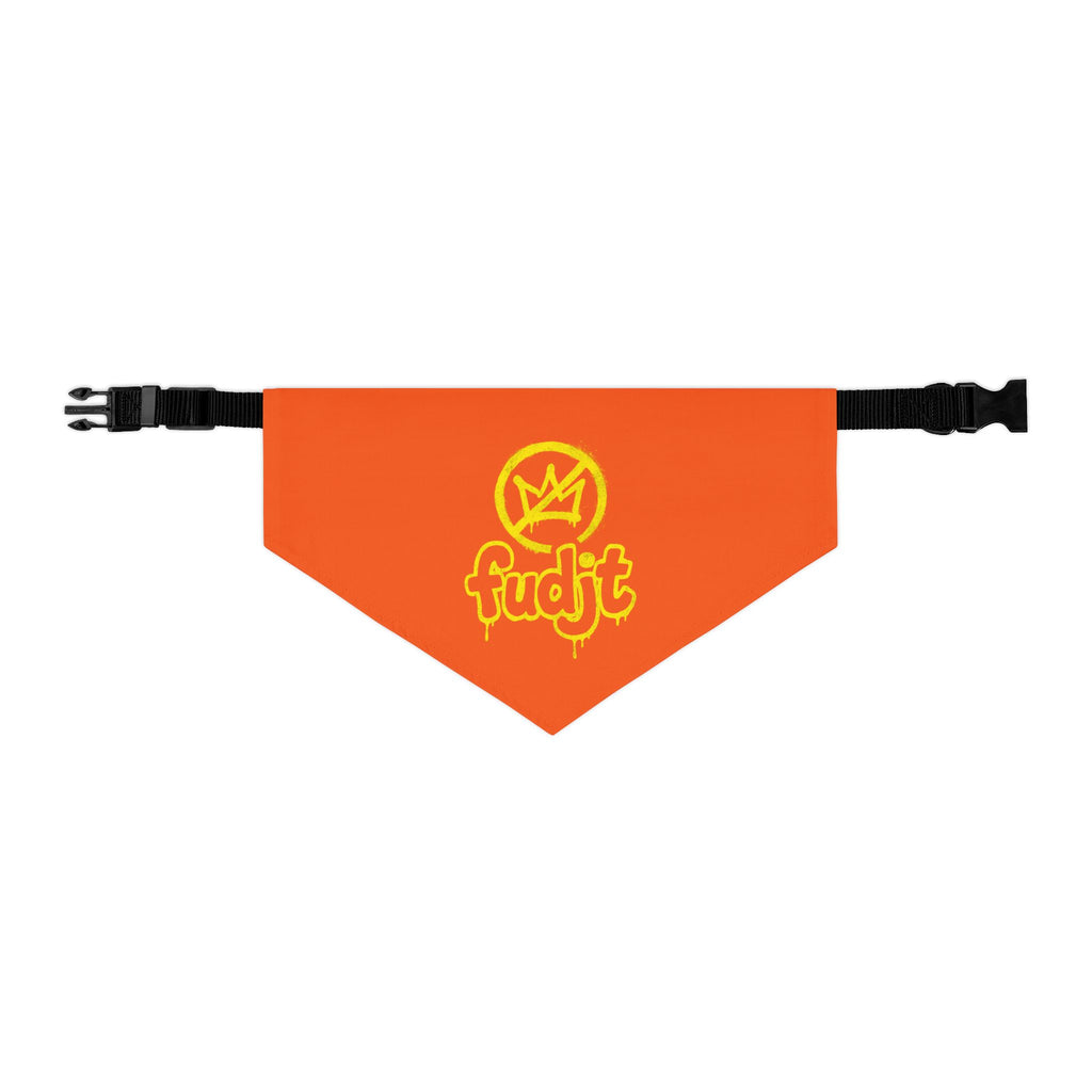 Orange Golden fudjt No Kings Bandana Collar for Dogs, Cats & More | 4 Sizes
